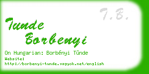 tunde borbenyi business card